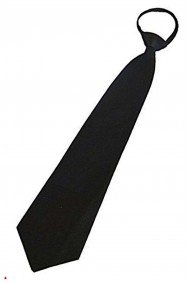 Cravatta nera con nodo prefatto e regolazione a cerniera