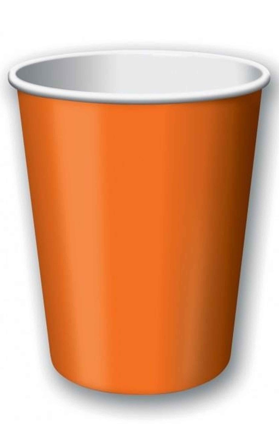 Set10  bicchieri in carta party arancione ml.266