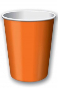 Set10  bicchieri in carta party arancione ml.266