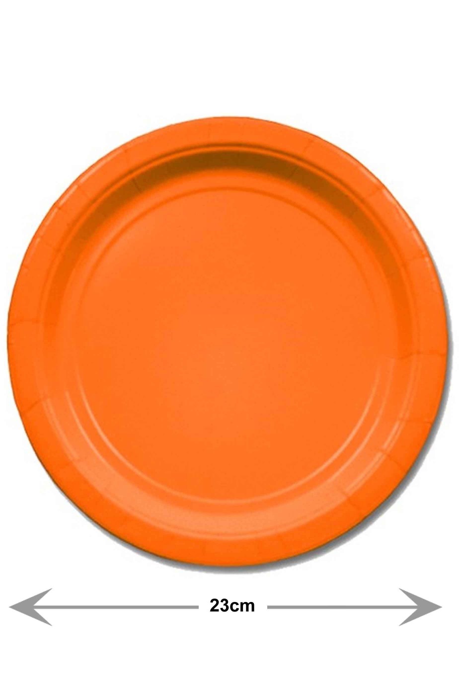 Piatti Party carta arancioni piani grandi 8 piatti, 23cm