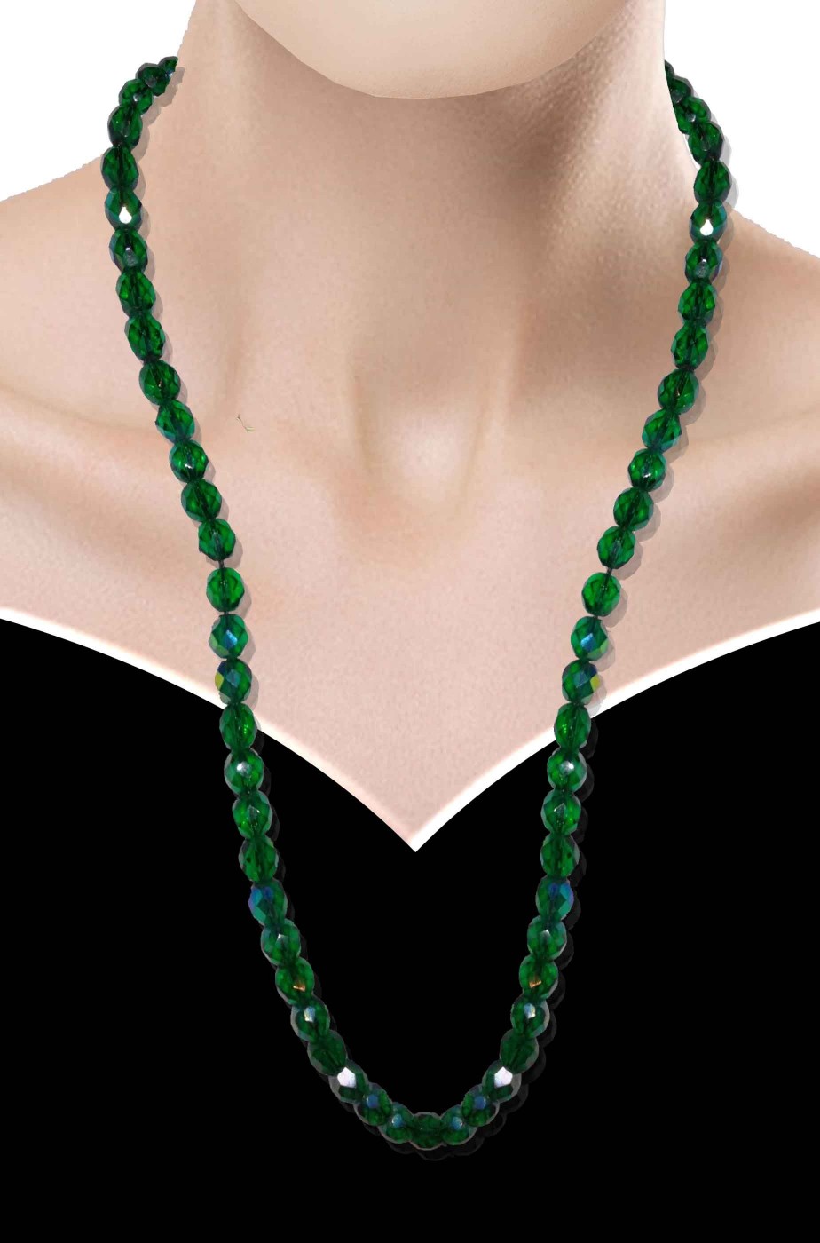 Collana di finti smeraldi verdi