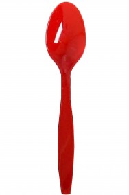 Red Party posate cucchiai rossi di plastica 24 pezzi