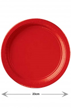 Red Party Piatti Party di carta rossi (8 piatti, 23cm)