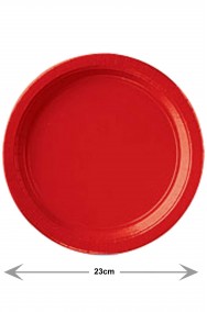 Red Party Piatti Party di carta rossi (8 piatti, 23cm)