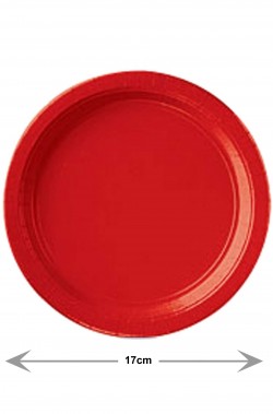 Red Party piatti party piani di carta rossi dessert (8 piatti, 17cm)