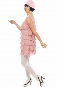 Vestito di carnevale donna anni 20 rosa Bonnie and Clyde