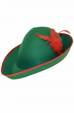 Cappello verde a punta da elfo o robin hood o tirolese