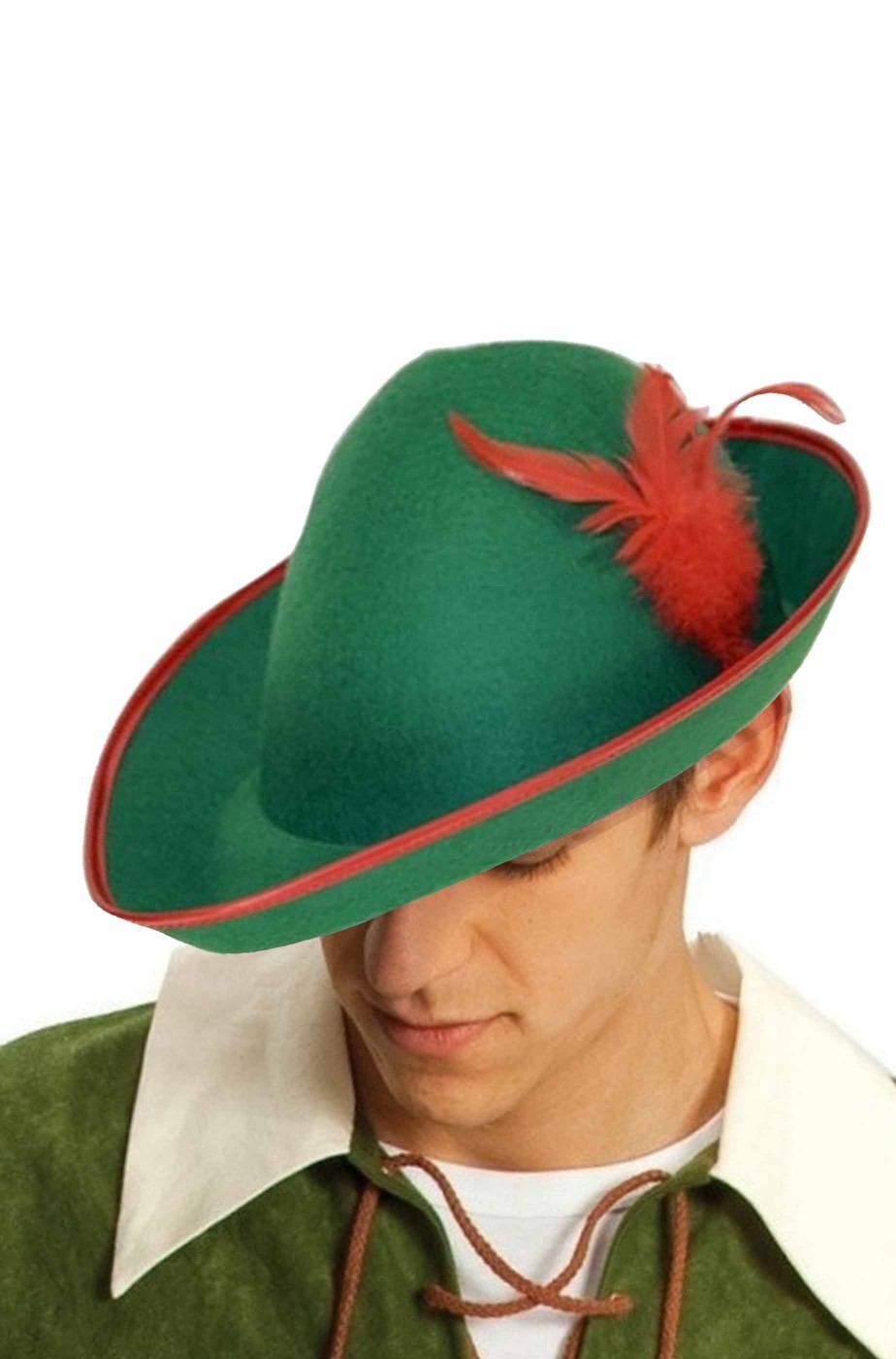 Cappello verde a punta da elfo o robin hood o tirolese