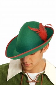 Cappello verde a punta da elfo o robin hood o tirolese