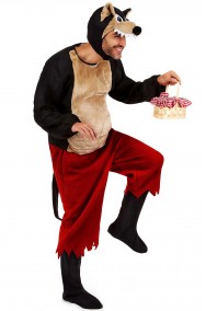 Vestito Halloween adulto nonna di Cappuccetto Rosso mangiata dal lupo