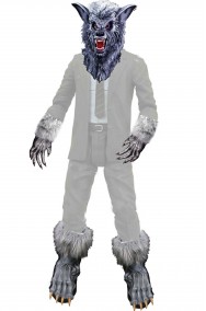Set per costume di halloween lupo grigio cattivo o lupo mannaro