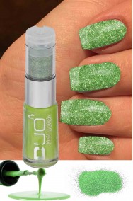 Smalto per unghie brillantini verdi da applicare su smalto verde 8ml