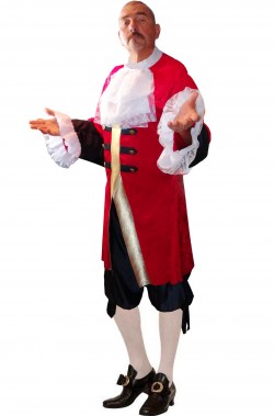 Costume stile veneziano 700 rosso cocchiere maggiordomo figaro