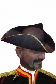 Cappello da cavaliere Casanova 700 o corsaro tricorno nero