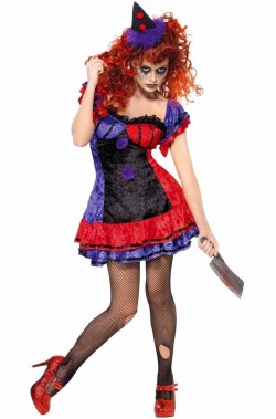 Costume donna clown horror pagliaccia halloween