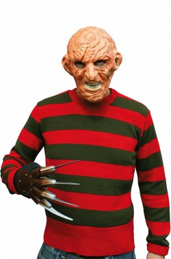 Maglia Freddy Krueger a strisce verdi e rosse orizzontali