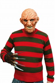 Maglia Freddy Krueger a strisce verdi e rosse orizzontali