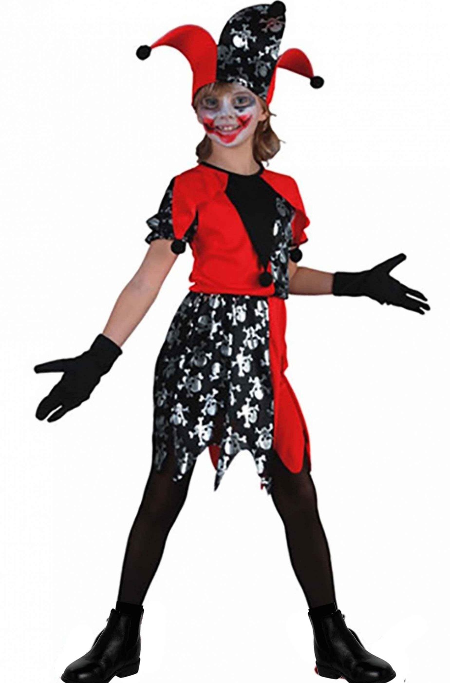 Costume bambina Joker Giullare Jester Harley Quinn