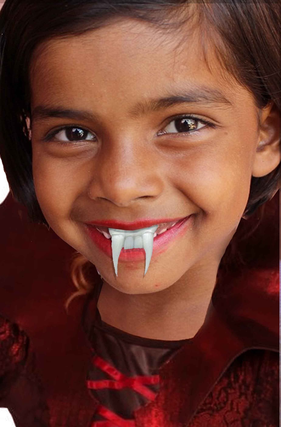 12 Denti Finti Da Vampiro Per Halloween | In Gomma | Divertenti E Spaventosi