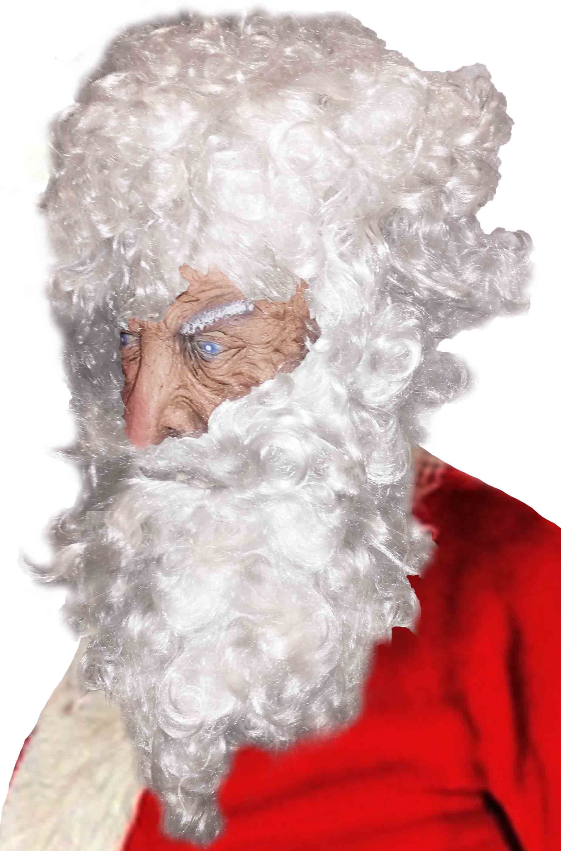 Adulti Da Uomo SANTA CLAUS BABBO NATALE BARBA BIANCA riccia accessorio costume