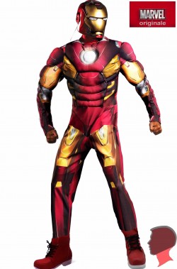 Costume adulto Iron Man Mark VII con muscoli XXL