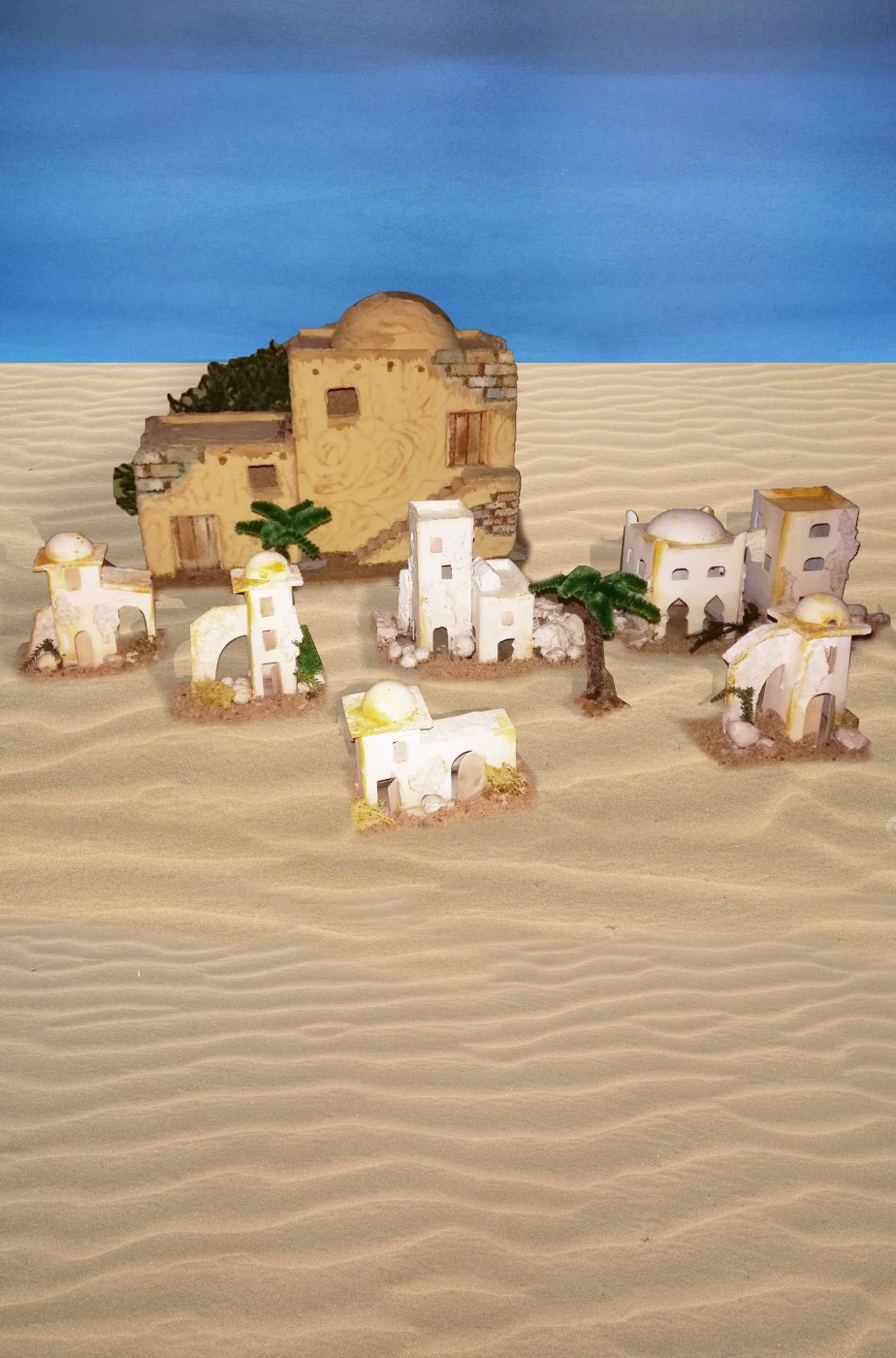Ambientazione casette del deserto per diorami o presepe