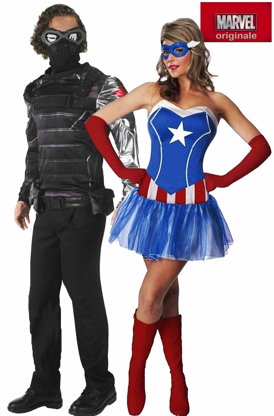 Coppia di costumi Capitan America e The Winter Soldier