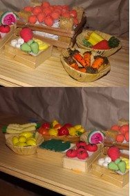 Accessori presepe pacchetto ceste di frutta e verdura del mercato