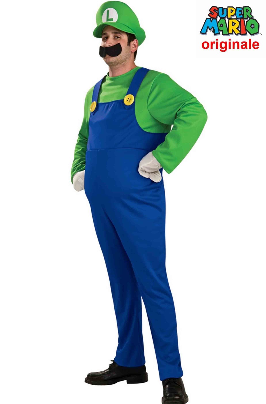 Costume carnevale adulto Super Luigi Deluxe supermario bros