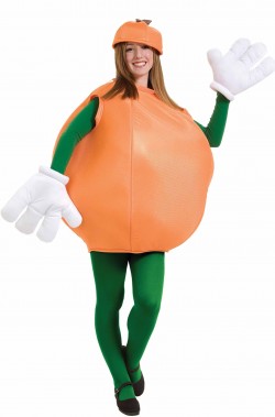 Costume di carnevale mascotte da arancia adulto