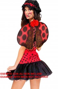 Costume donna bambola di pezza rossa o coccinella