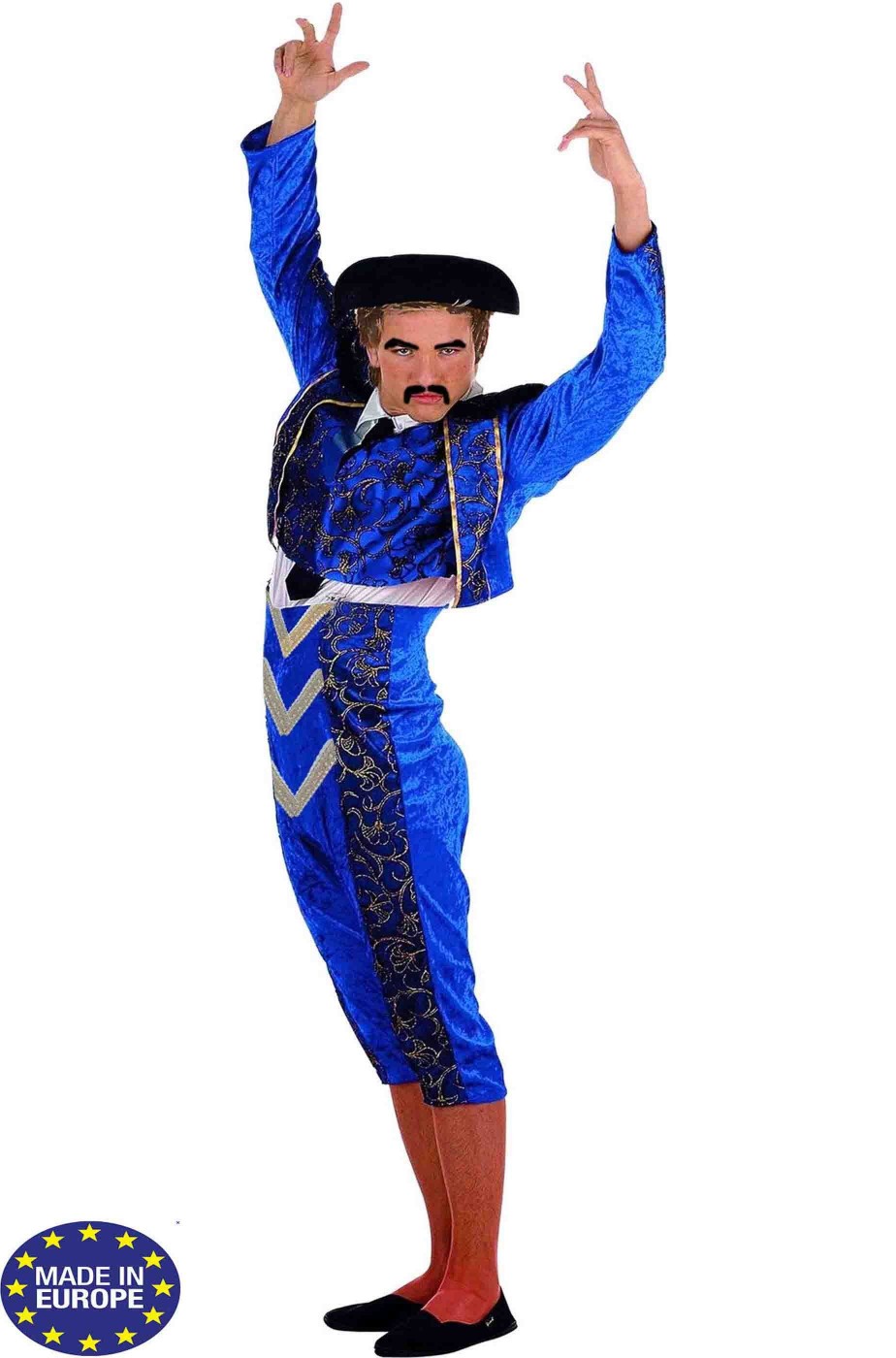 costume di carnevale da uomo adulto da torero blu