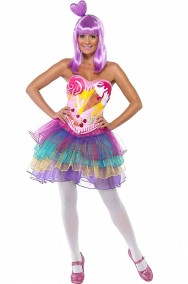 Costume di carnevale Candy Queen, la regina dei dolci Katy Perry