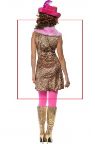 Costume di carnevale donna da Rapper Trapper o pappona pimp leopardato