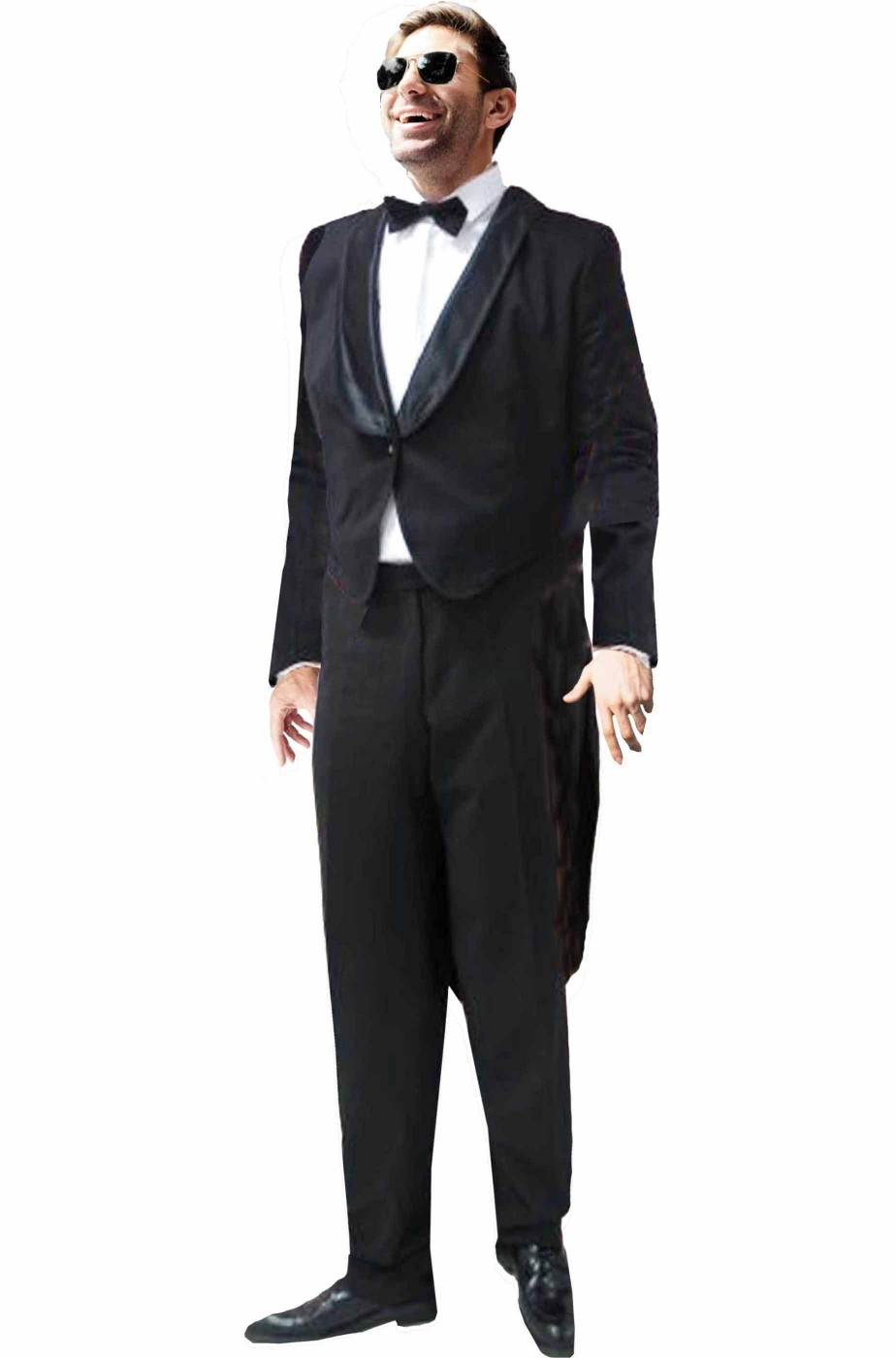 Giacca nera lunga marsina uomo anni 20 Charlie Chaplin Charlot o Penguin
