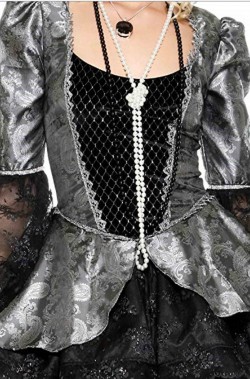 Maschera di carnevale veneziano dama del 700 Maria Antonietta donna grigio
