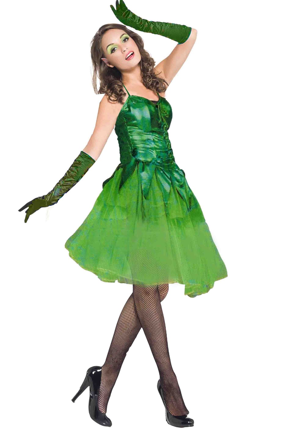 Costume carnevale donna Elfa verde Danzatrice del bosco