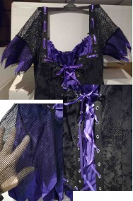 Vestito Halloween strega viola gotica per ragazza