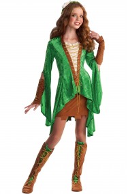 Costume cosplay medievale elfa verde