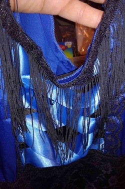 vestito di carnevale da donna Ballerina del Can Can blu Saloon Girl