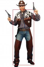 Costume carnevale da Cowboy da uomo sceriffo adulto pezzato marrone