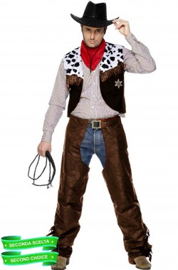 Vestito di carnevale Cowboy marrone adulto scontato seconda scelta