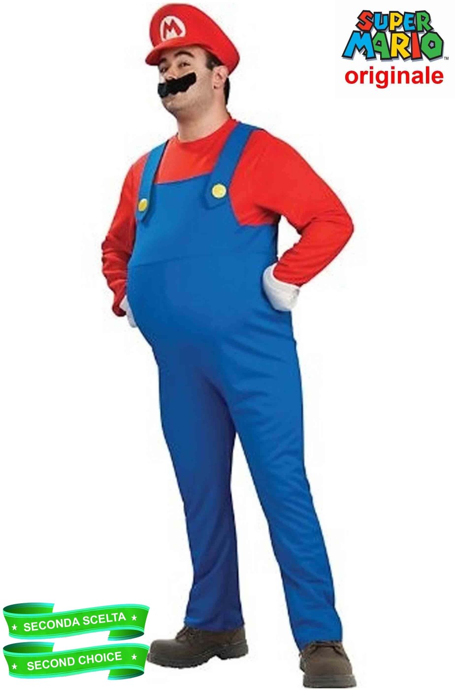Costume Super Mario Deluxe con bottoni SECONDA SCELTA