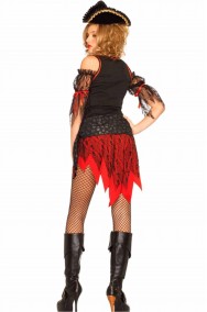 Vestito di carnevale da donna Piratessa corta rossa e nera