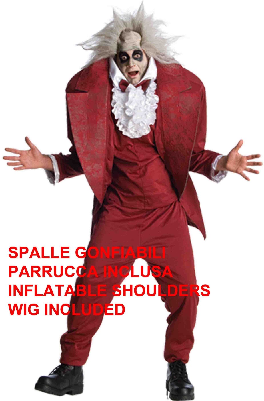 Vestito di carnevale di Beetlejuice al Matrimonio De Luxe testa rientrata Vestito di carnevale di Beetlejuice al Matrimonio De Luxe testa rientrata