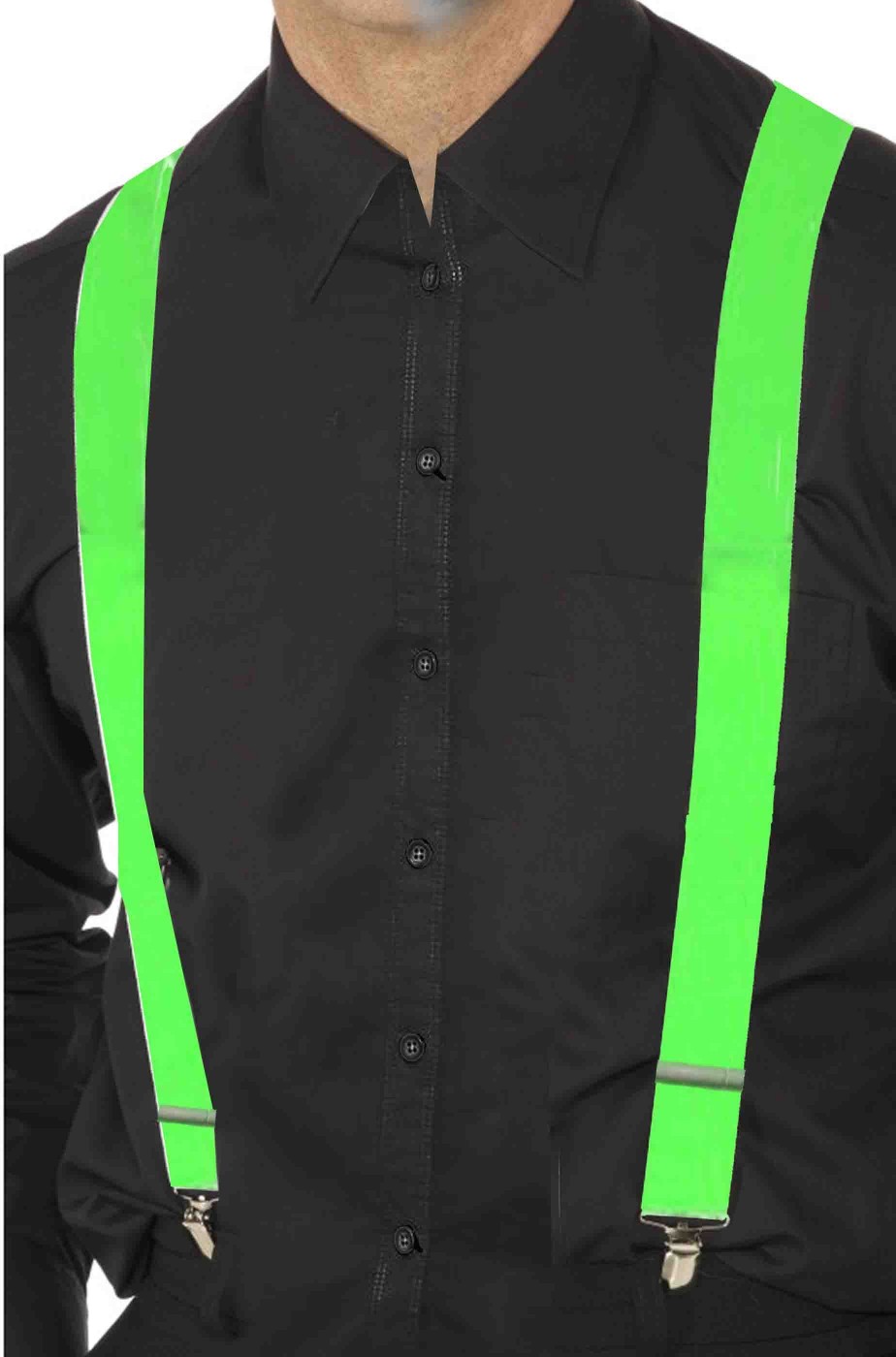 Bretelle verdi fluo neon per reggere i pantaloni Bretelle verdi fluo neon per reggere i pantaloni