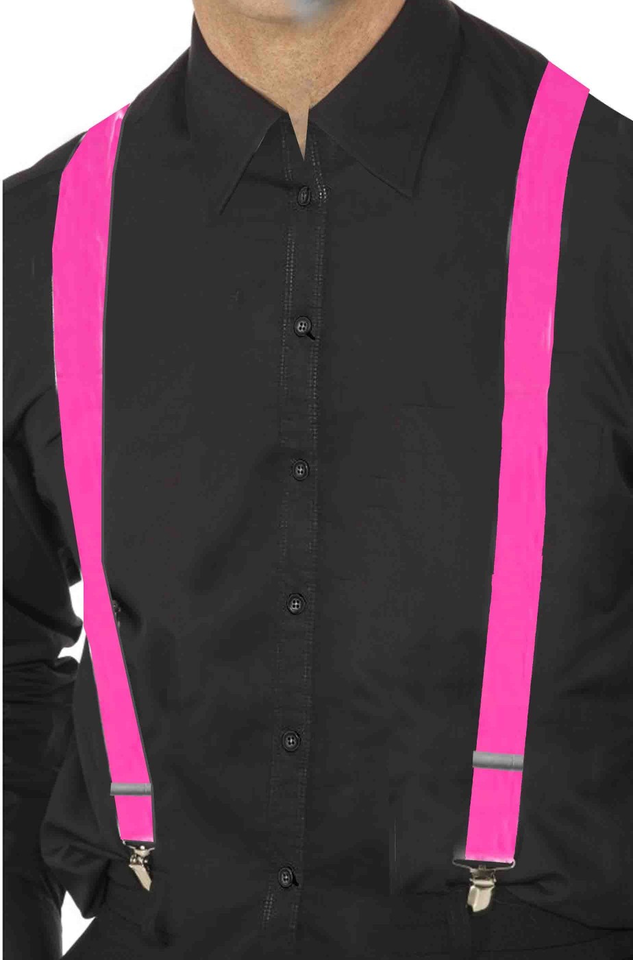 Bretelle rosa per pantaloni fluo neon fosforescenti