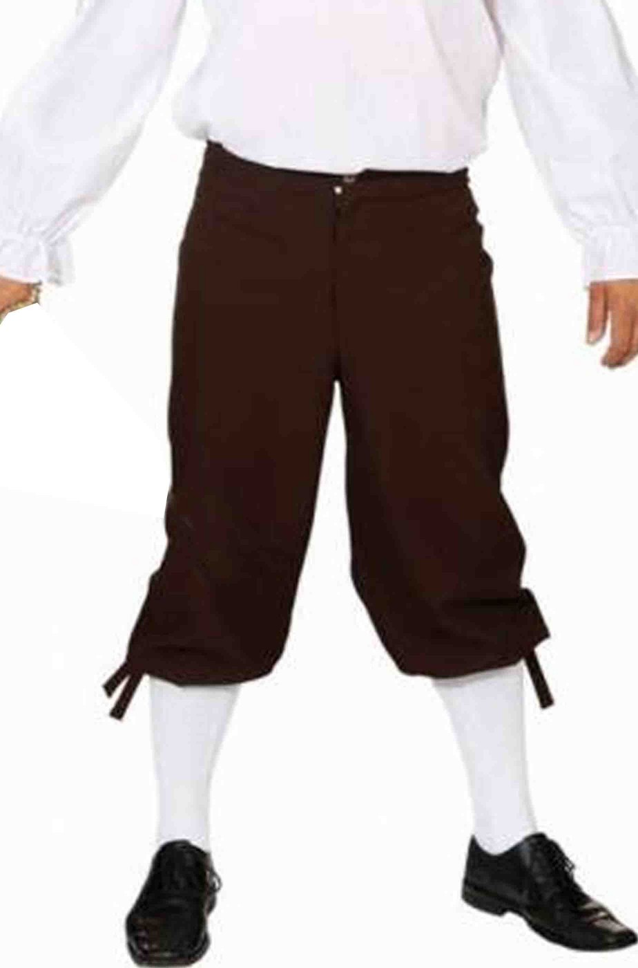Pantaloni corti neri stile 700 uomo per pirata o barocco rococo