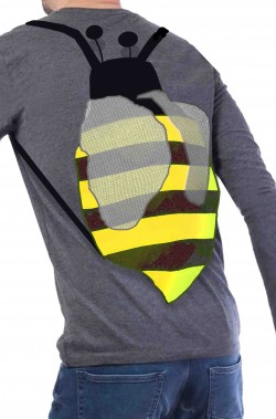 Borsa o borsetta a zainetto Ape giallo e nero