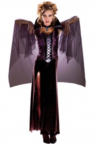 Costume Halloween donna dama fattucchiera elegante vittoriana